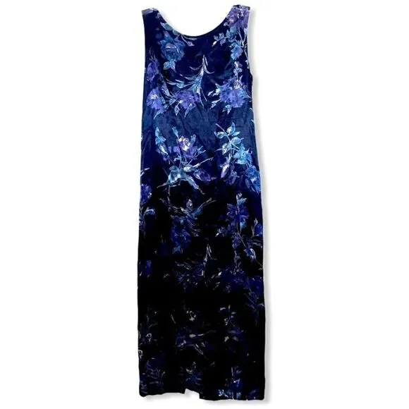 Laura Ashley 1990’s Vintage Maxi Blue Purple Muted Fairycore Floral Dress sz - Picture 5 of 12